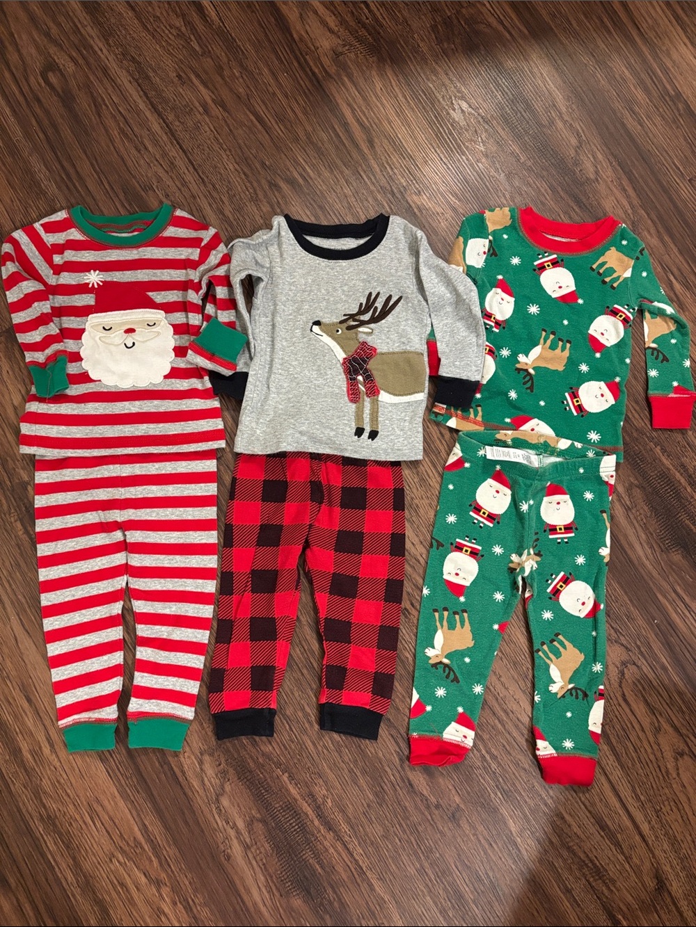 Carters Holiday Santa & Reindeer Pajama Sets